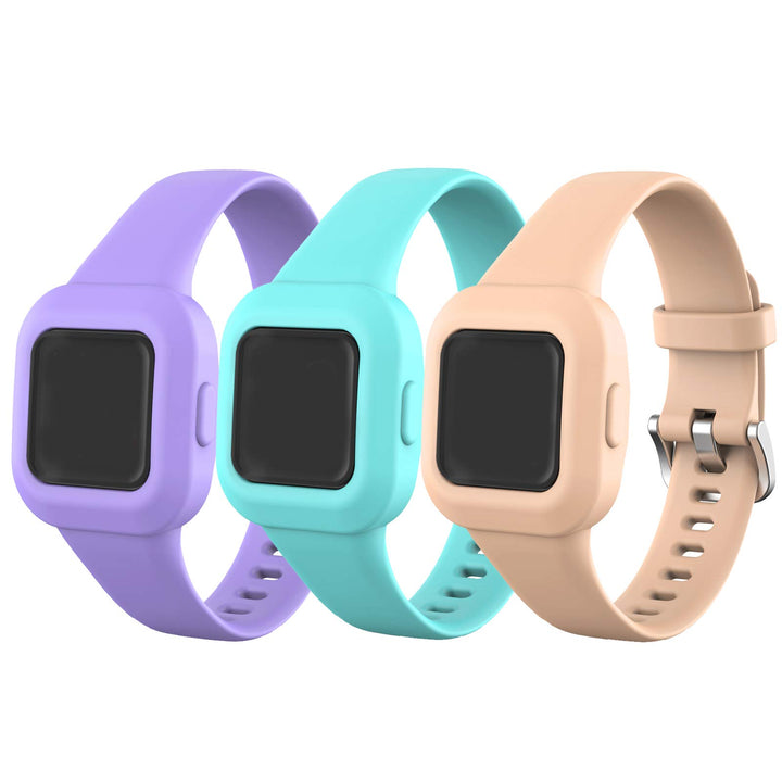 Compatible with GarminFit JR.3/vivofit jr.3 Bands Soft Silicone Adjustable Wrist Band Watchband Strap Replacement for GarminFit JR.3/vivofit jr.3 for Kids,Lavender&Mint green&Khaki