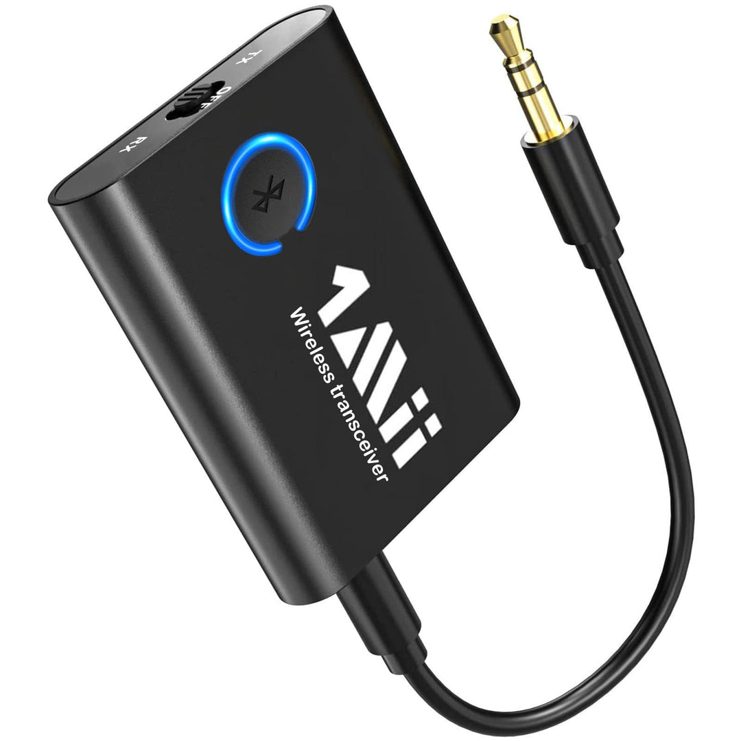 Bluetooth 5.3 Transmitter Receiver for TV, Bluetooth Adapter for TV aptX Low Latency Dual Link, 3.5mm Bluetooth Audio Transmitter for MP3 Airplanes Boats Treadmill Gaming