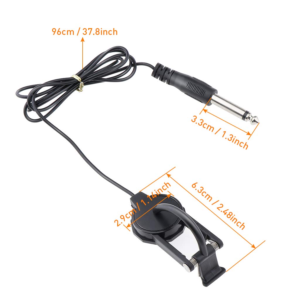 Violin Pickup WCP-60V Clip-on Pickup for Violin with 1/4 Jack 2.5M Professional Violin Pickup