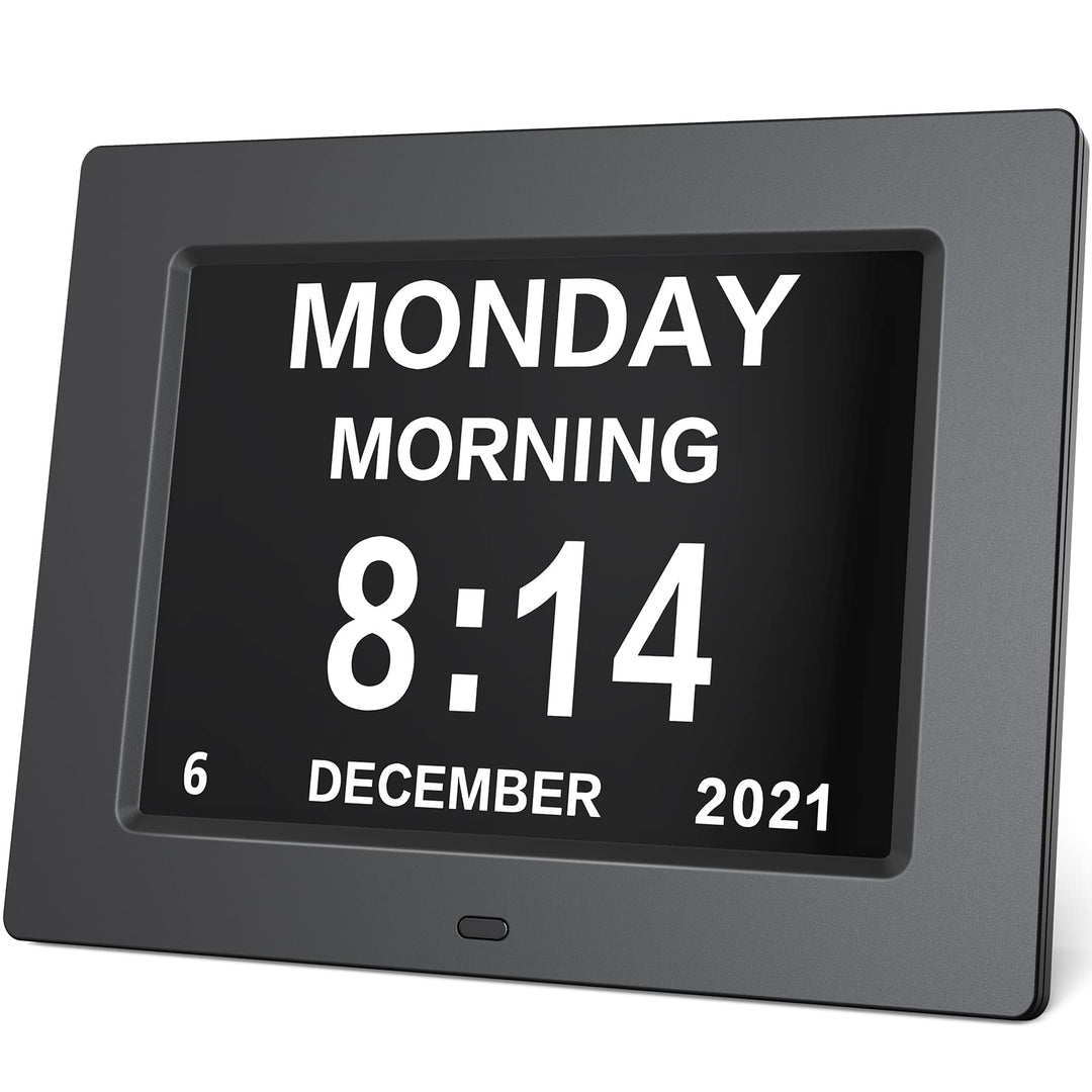 Day Clock Premium Digital Alarm Clock with Extra Large LCD Screen ,Electronic Wall Clock & 5 Alarm Options,Perfect for Seniors