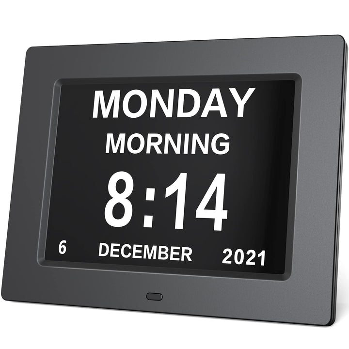 Day Clock Premium Digital Alarm Clock with Extra Large LCD Screen ,Electronic Wall Clock & 5 Alarm Options,Perfect for Seniors