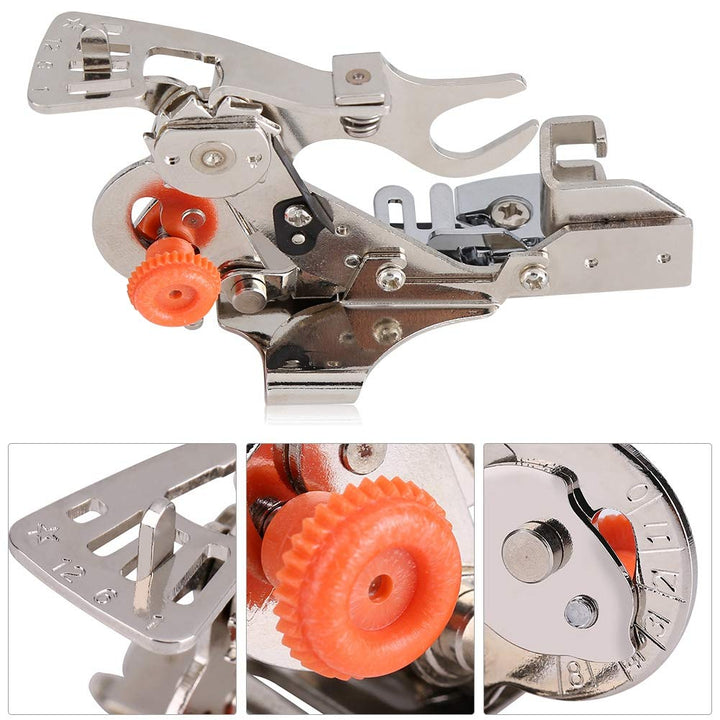 Ruffler Attachment Presser Foot, Sewing Machine Gathering Presser Foot for Brother Singer Sewing Machine Perfectly Spaced Pleats/Gathers, Easily Adjust Closeness & Depth