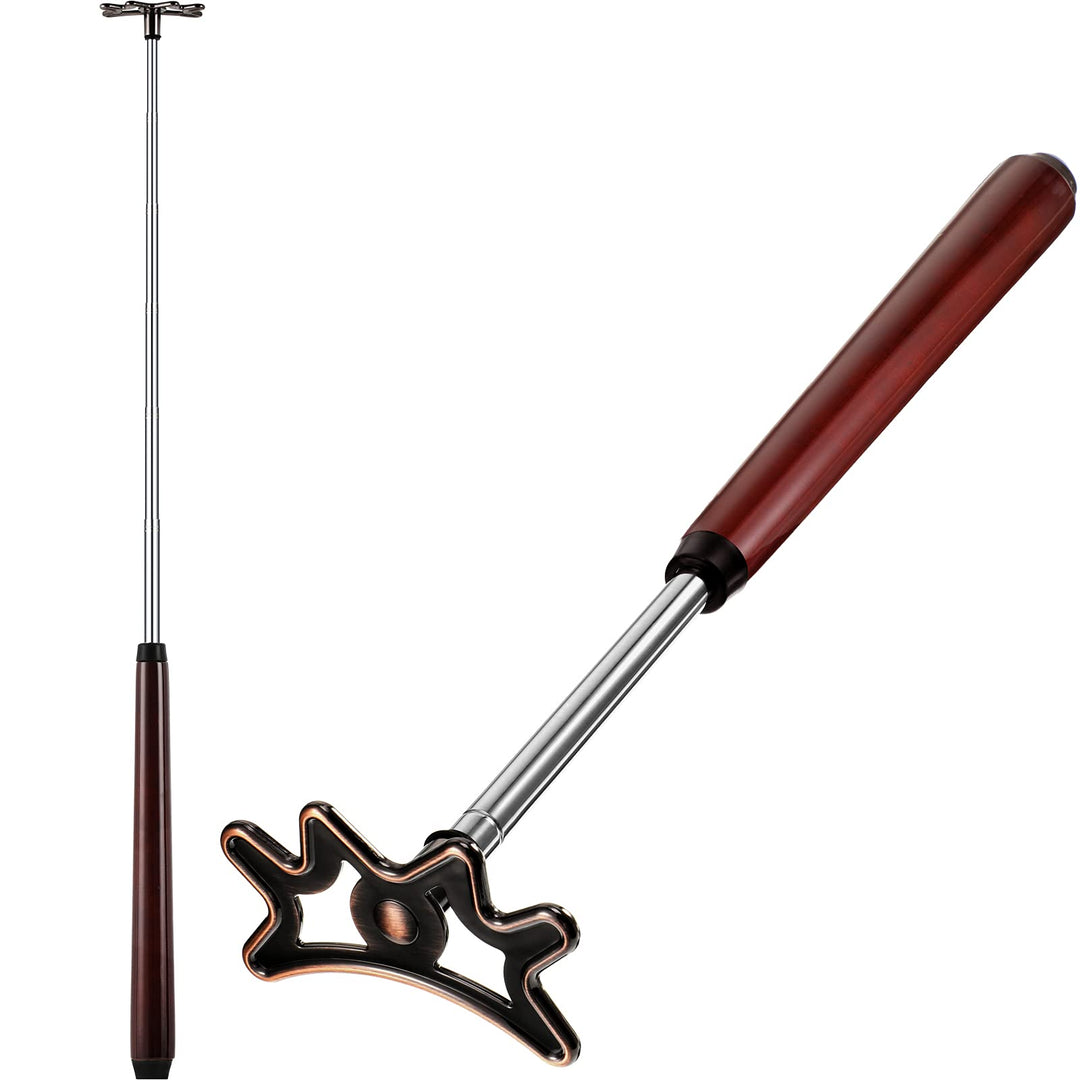 Retractable Pool Bridge Stick,Billiards Cue Stick Bridge with Removable Bridge Head and Wood Handle Billiards Pool Cue Accessory for Pool Cue Table (Brown)