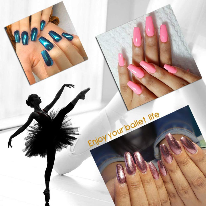 YIMART 500pcs Full Cover Acrylic Coffin Nails Long Ballerina False Nail Tips Ballet Fake Nails Nail Art Tips For Decoration Nails Salon (Natural)
