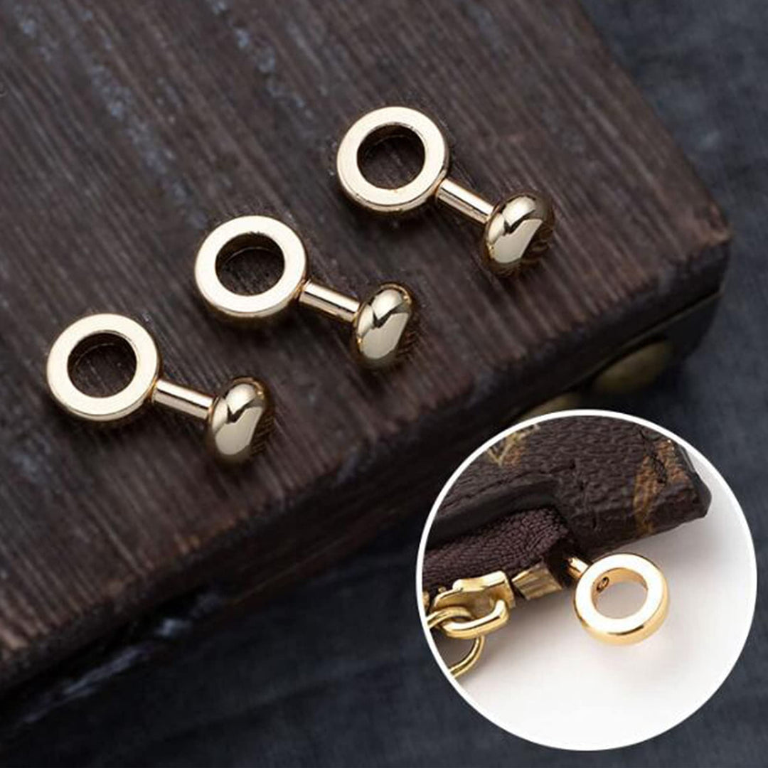 2Pcs Brass Ball Studs Rivets O/D Ring for Leather Crossbody Purse Craft,Small