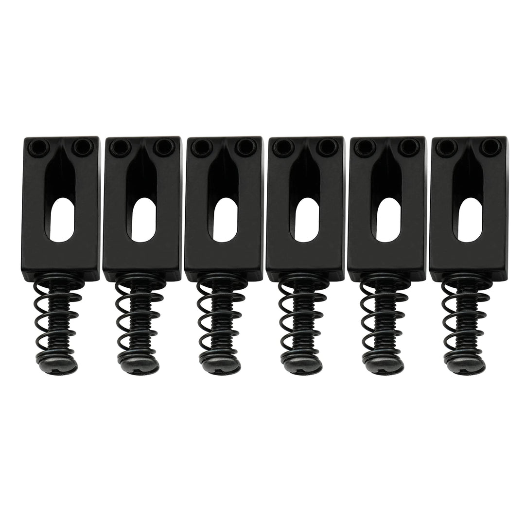 10.5mm Guitar Tremolo Bridge Saddles for Fender Stratocaster Strat Telecaster Tele Electric Guitar Replacement Parts, Black(Set of 6)