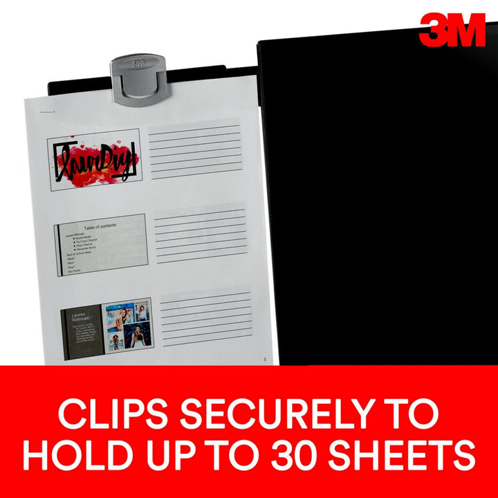 Monitor Mount Document Clip, 30 Sheet Capacity, Black (DH240MB)
