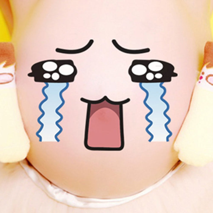 Women's Facial Expressions Pregnancy Baby Bump Belly Stickers Maternity Week Stickers Pregnant Woman Photography Props 5 Sheets
