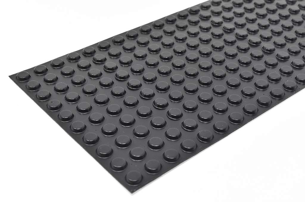 Cylindrical Flat Top Self-Adhesive Protective Non-Skid Rubber Feet .500 inches (12.7 mm) x .140 inches (3.5 mm) - 50 Pack - BS01 Black
