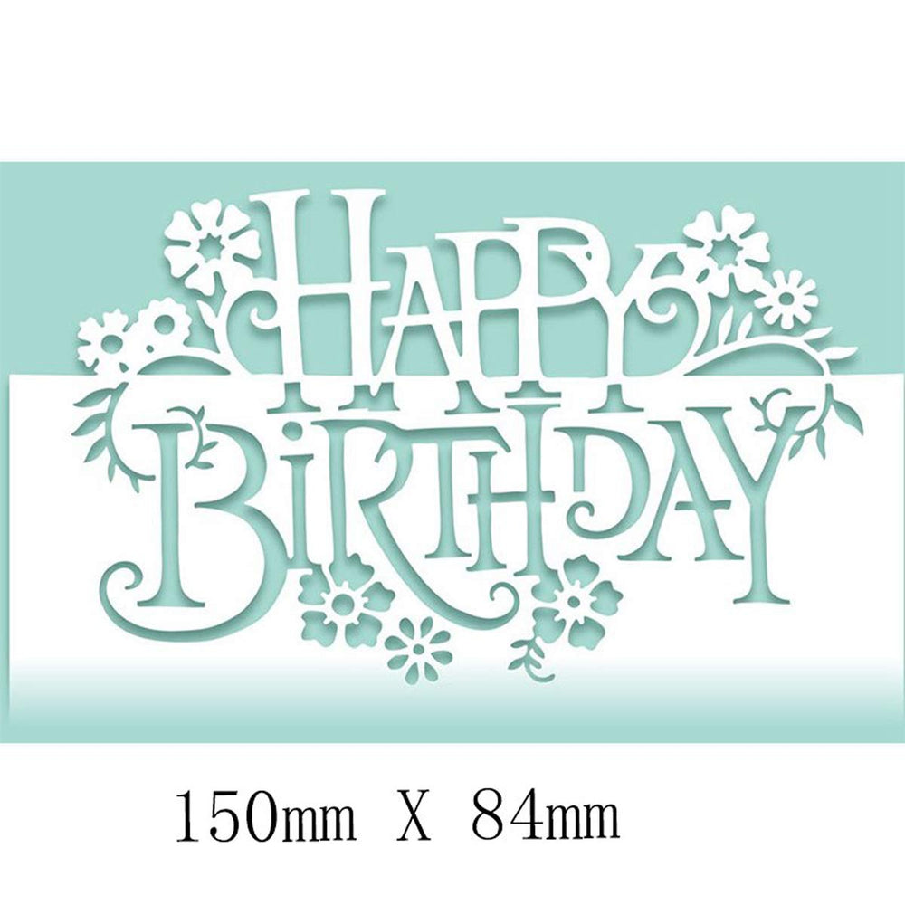 Cut-Out Mold Happy Birthday Metal Template Cutter for Scrapbooking Card Album Paper Card Crafts DIY Decoration