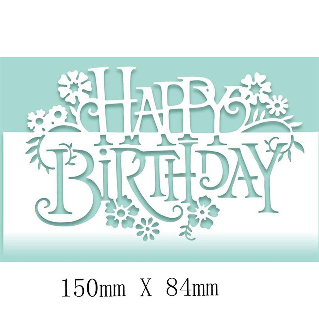 Cut-Out Mold Happy Birthday Metal Template Cutter for Scrapbooking Card Album Paper Card Crafts DIY Decoration