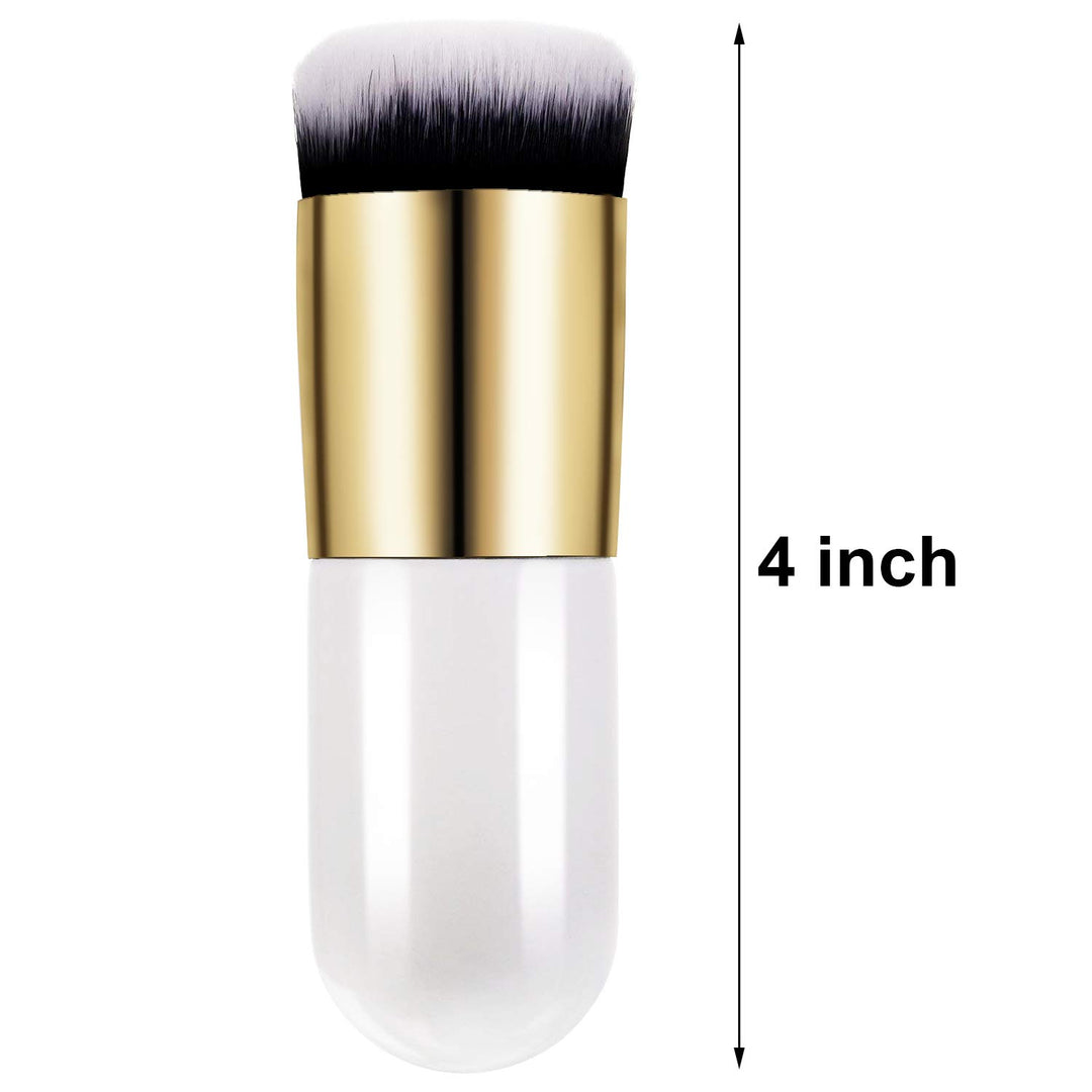 White: 2 Pieces Foundation Brush Flat Cream Makeup Brushes Cosmetic Make-Up Brush (White)