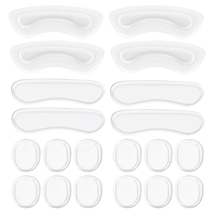 Heel Grips, 8PCS Heel Inserts, 12PCS Shoe Inserts, Gel Heel Cushion Inserts for Women Men, Adhesive Shoe Pads for Loose Shoes, Heel Slipping, Rubbing