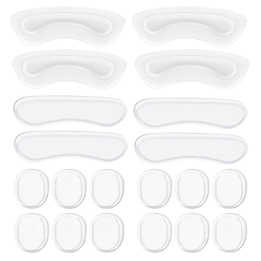 Heel Grips, 8PCS Heel Inserts, 12PCS Shoe Inserts, Gel Heel Cushion Inserts for Women Men, Adhesive Shoe Pads for Loose Shoes, Heel Slipping, Rubbing