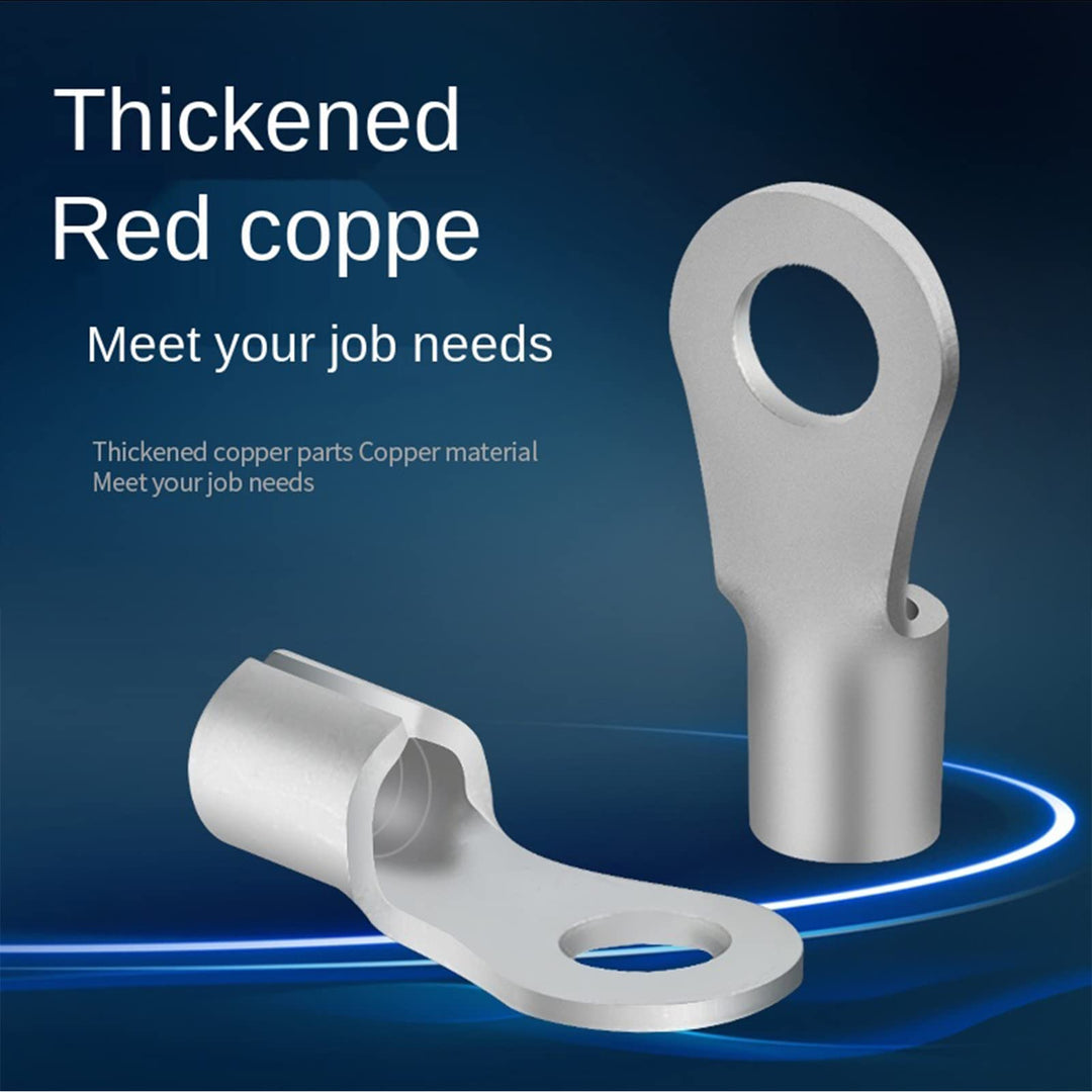 320Pcs Crimp Terminal Non-Insulated Ring Fork U-Type Connector Kit AWG 22-16 16-14 14-12 Tin-Plated Wire Lugs Battery Cable Terminals