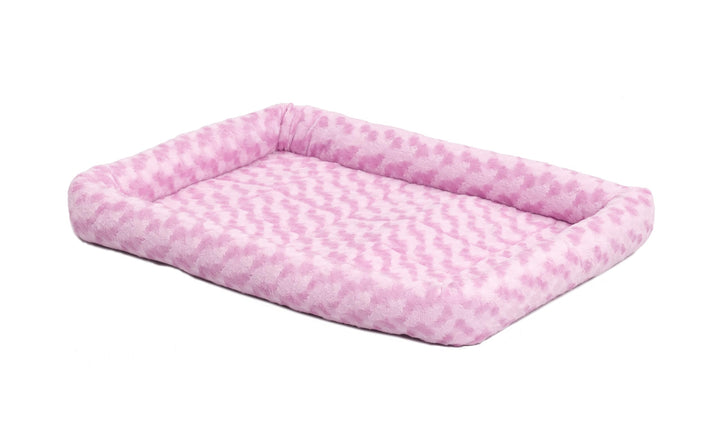 Bolster Dog Bed 30L- Inch Pink Dog Bed or Cat Bed w/Comfortable Bolster | Ideal for Medium Dog Breeds & Fits a 30-Inch Dog Crate | Easy Maintenance Machine Wash & Dry