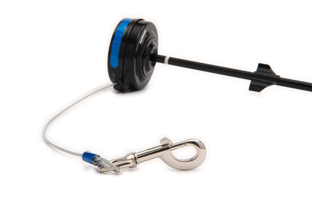 Bracket Mount and Stake Retractable Leash Tie Outs for Dogs (Stake, Medium)