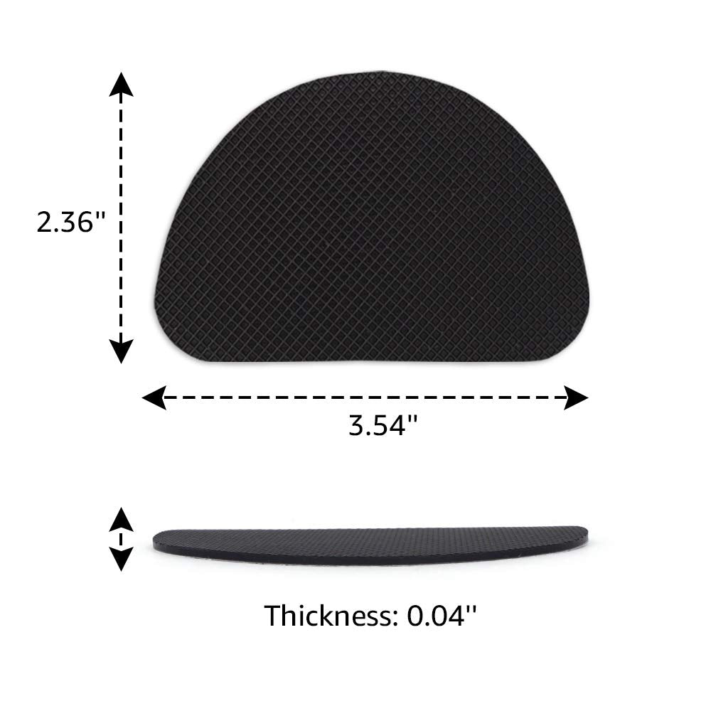 Non-Skid Pads for Shoes Noise Reduction Self-Adhesive Slip Resistant Sole Stick Protector Pack of 8 (Black)