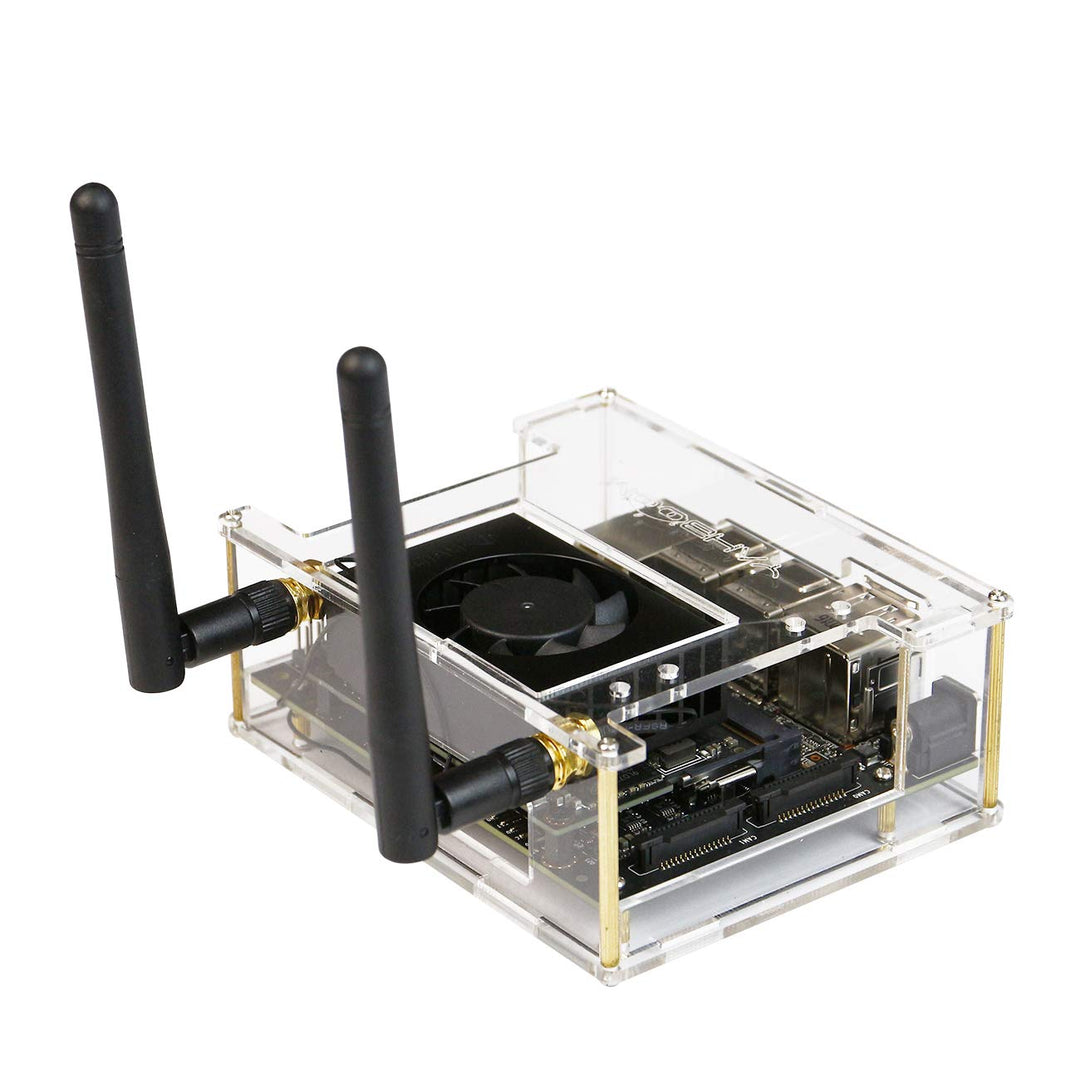 Jetson Orin Nano/Xavier NX Case Acrylic Protective Case with WiFi Antenna Strong Transparent Precise Hole Design (Installation Video on The Page)