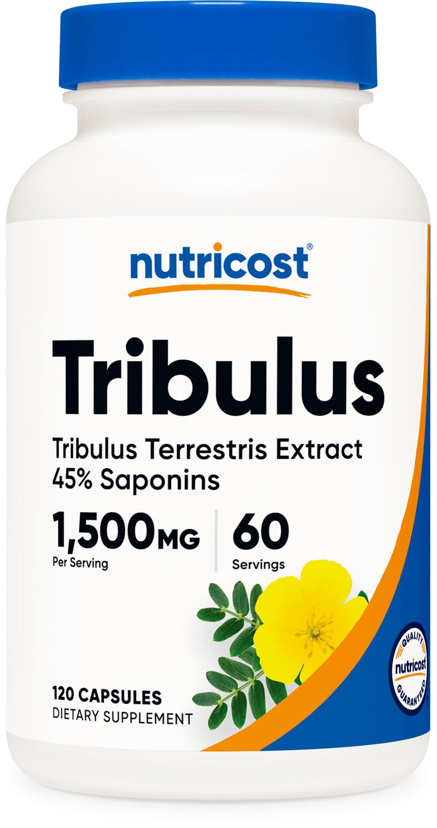 Tribulus Terrestris Extract 1500mg, 120 Capsules - 60 Servings (750mg Per Cap), Non GMO & Gluten Free