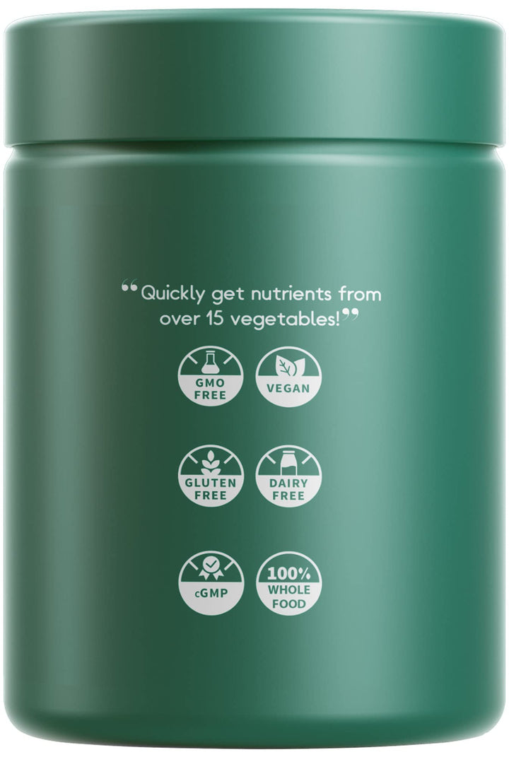 Instantfood Easy Veggies, Over 15 Vegetable Powders Equivalent All-in-One, Daily Vegan Blend, Whole Food Greens Vitamins Supplement Capsules, Phytonutrients Multivitamin, Non-GMO, 90 Capsules