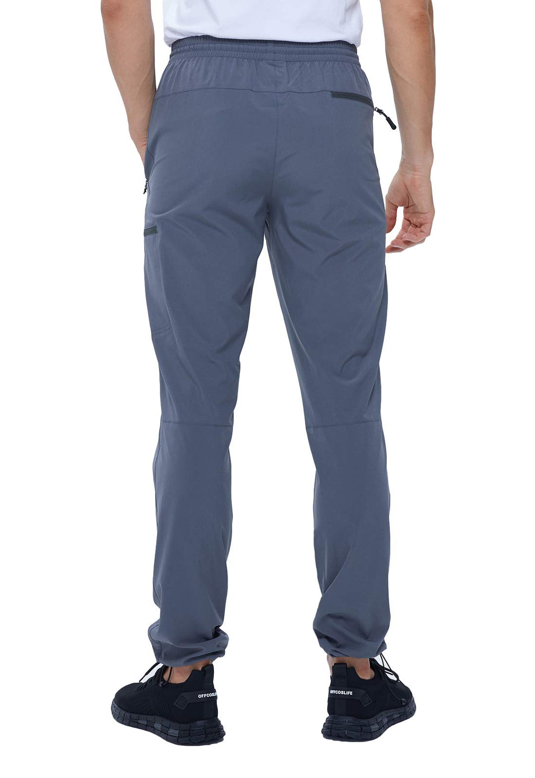 Mens Hiking Stretch Pants Quick Dry Lightweight Water Resistant Cargo Outdoor Fishing Pants Adjustable Bottom Pockets
