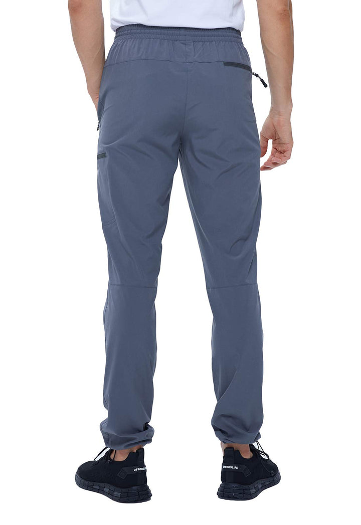 Mens Hiking Stretch Pants Quick Dry Lightweight Water Resistant Cargo Outdoor Fishing Pants Adjustable Bottom Pockets
