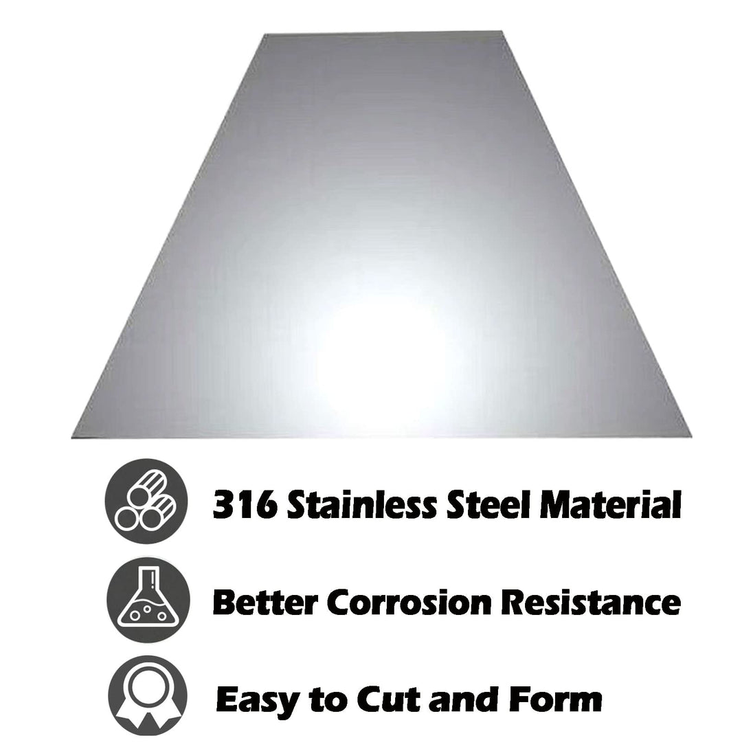316 Stainless Steel Shim Stock, 0.001 Thickness x 6 Width x 12 Length, Stainless Steel Sheet Shim, 2 Pieces