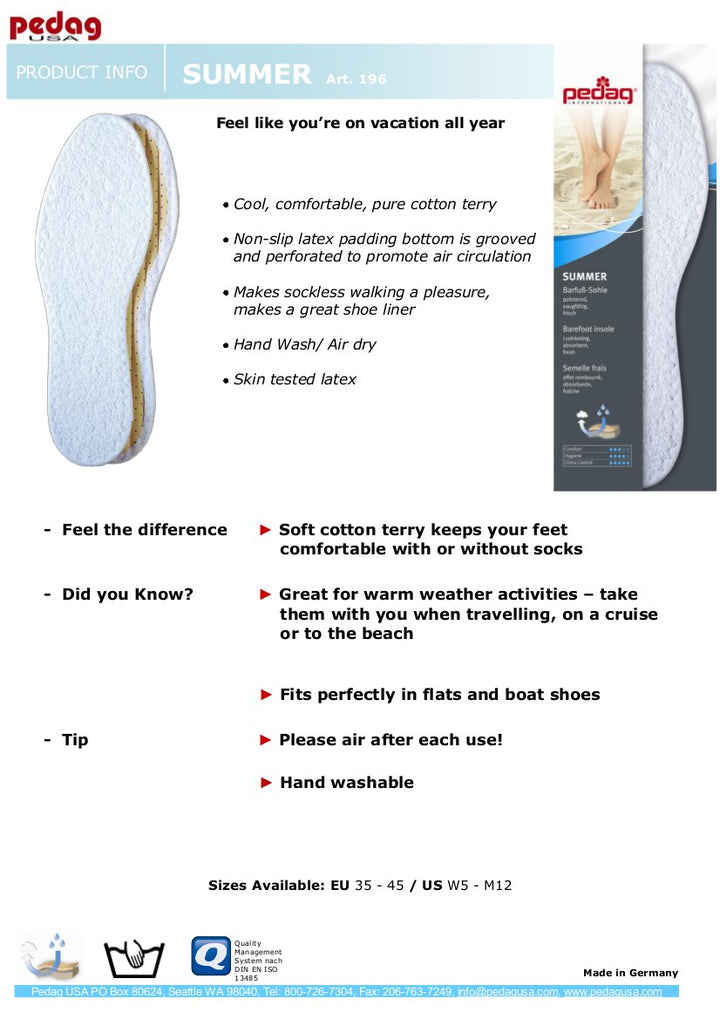 Washable Summer Pure Cotton Terry Barefoot Insole, White, US L9/M6/EU 39, (Pack of 3) : White, US L9/M6/EU 39, 3 Pair