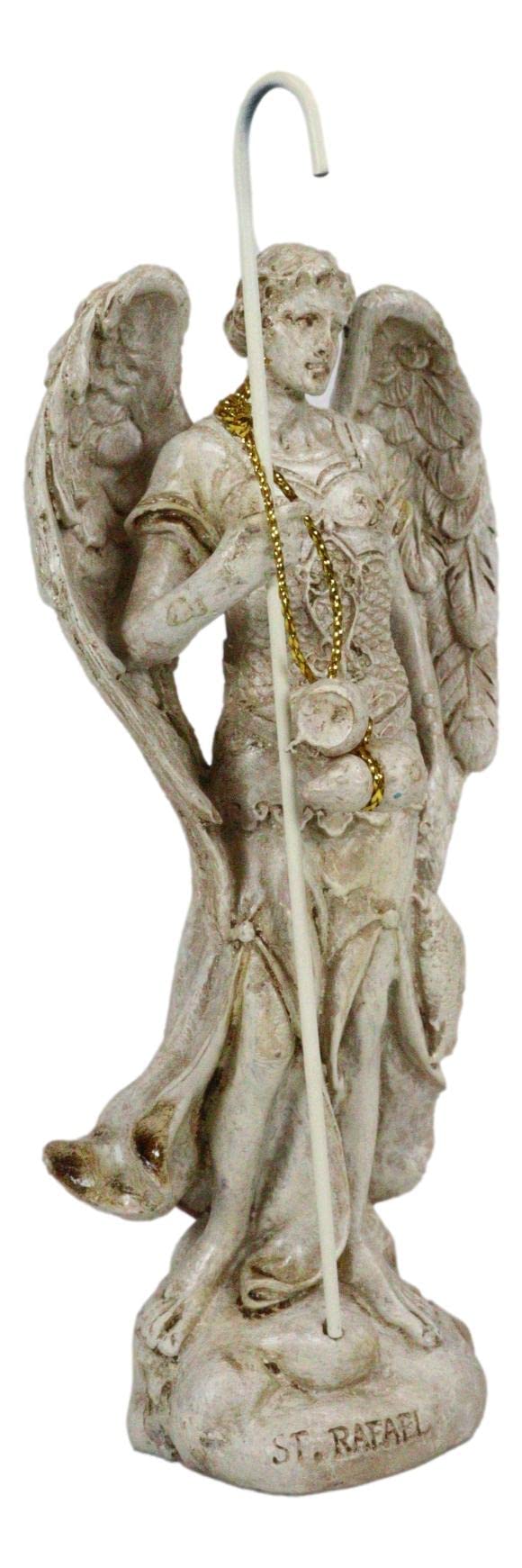 Ebros Ivory Painted Greek Orthodox Christian Church Archangel of The Angelic Council Statue 5 Tall Figurine (Raphael The Healing of God)