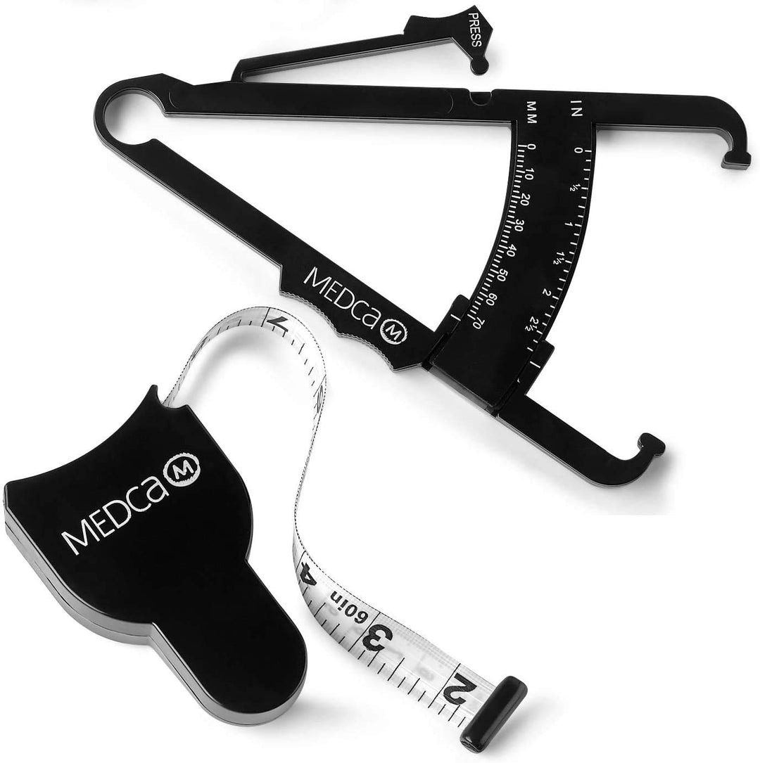 Body Fat Caliper and Measuring Tape for Body - Skin Fold Body Fat Analyzer and BMI Measurement Tool