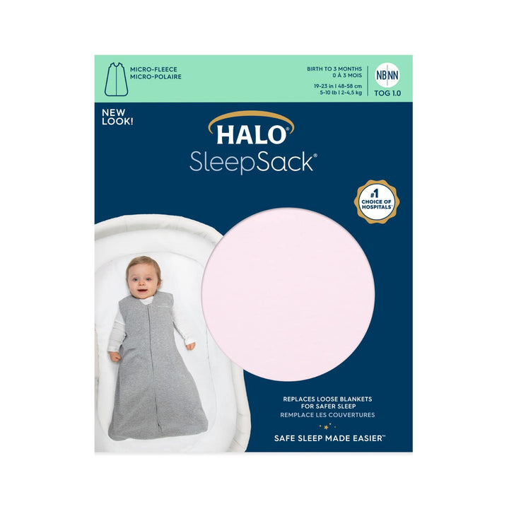Sleepsack Micro-Fleece Wearable Blanket, TOG 1.0, Soft Pink, Small