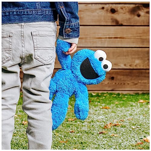 Sesame Street Official Cookie Monster Take Along Buddy 13'' Polyester Plushie Stuffed Kids Toy, For Kids Ages 1 and Up, Blue
