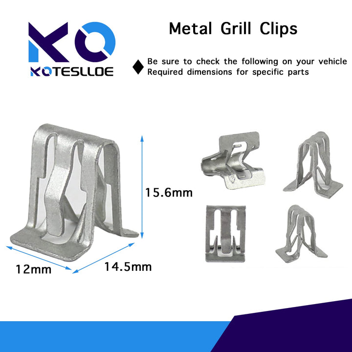 30-Pack Metal Grill Clips for 1994-2017 GM Cars & Trucks Dash Retainer Clips, 1/2 X 5/8 Metal Grill Clips, Garnish Interior Trim Bezel & Scuff Plate Clips for GM - OEM#15748479