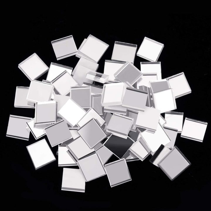 Self-Adhesive Mini Square Glass, Decorative Craft DIY Accessory Mirrors Mosaic Tiles (5 x 5 mm, 1200 Pieces)