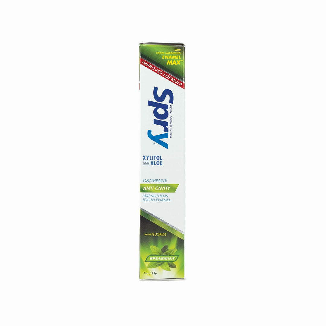 Xylitol Toothpaste 5oz, Fluoride Toothpaste Adult and Kids, Teeth Whitening Toothpaste with Xylitol, Natural Breath Freshening, Mouth Moisturizing Ingredients, Spearmint (Pack of 1)