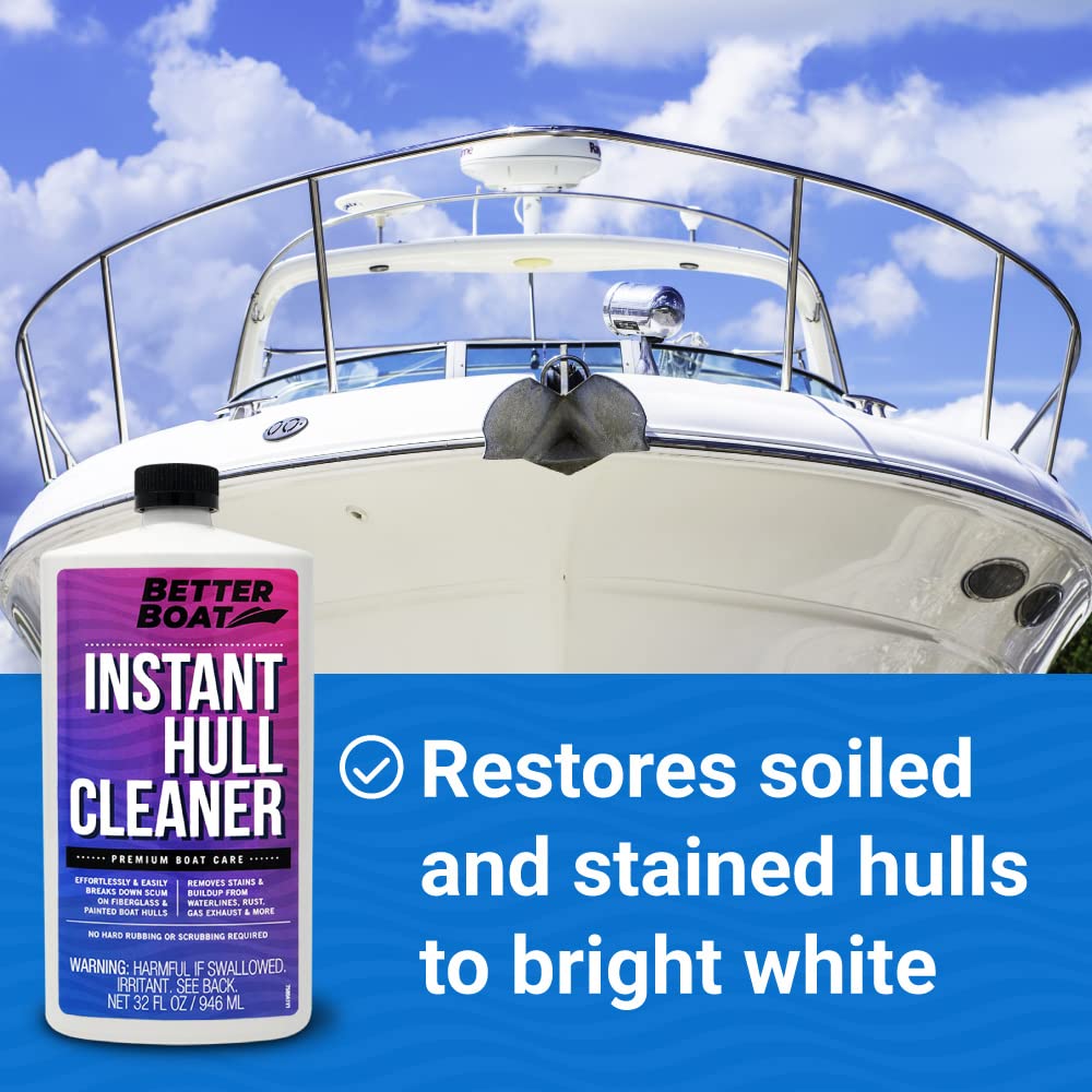 Fiberglass Boat Hull Cleaner for Boats & Boat Cleaner Cleaning Supplies Marine Metal Stain Remover and Restorer Boat Soap Wash Pro Products Clean Deck Pontoon & Sailboat & Boat Deck Cleaner
