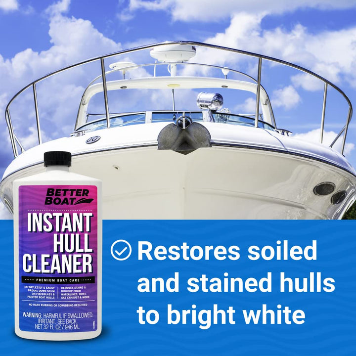 Fiberglass Boat Hull Cleaner for Boats & Boat Cleaner Cleaning Supplies Marine Metal Stain Remover and Restorer Boat Soap Wash Pro Products Clean Deck Pontoon & Sailboat & Boat Deck Cleaner