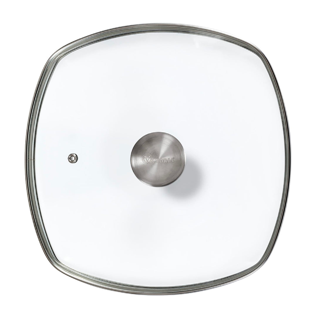Square 10-Inch Glass Lid for Cast Iron Skillet or Pan, Custom Made for Only Brand, Diameter 9.7-Inch