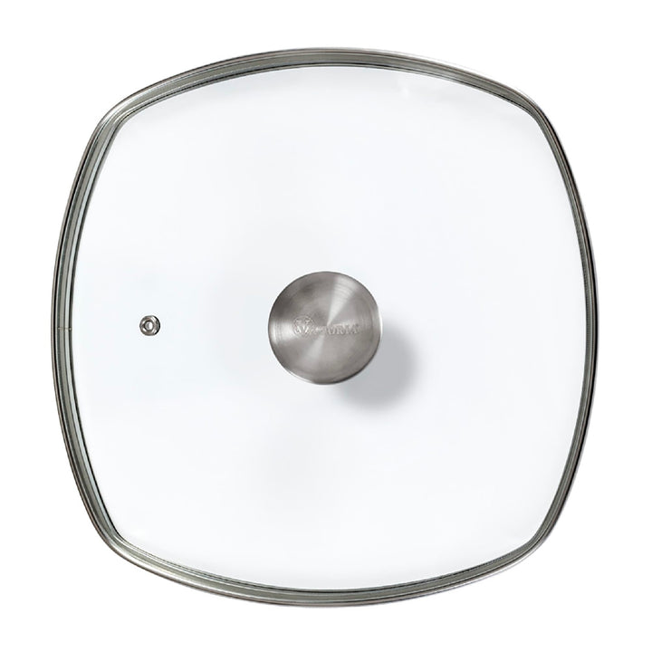 Square 10-Inch Glass Lid for Cast Iron Skillet or Pan, Custom Made for Only Brand, Diameter 9.7-Inch