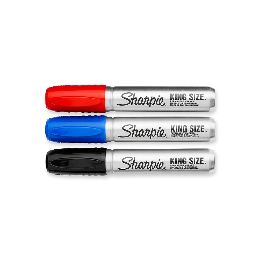 Sharpie King Size Permanent Marker, Large Chisel Tip, Great for Poster Boards, Assorted, 4 Count