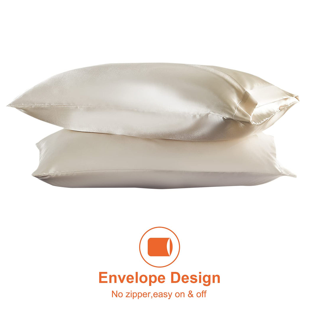 Satin Pillowcase Queen, Silk Pillowcases for Hair and Skin, Cooling Pillow case for Hot Sleepers
