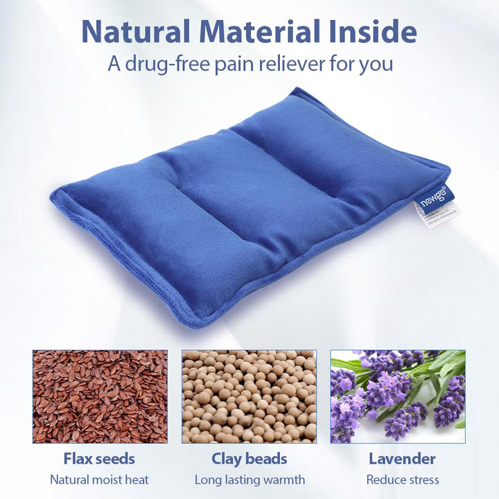 Microwave Heating Pad for Pain Relief, 9.2 x 5.9 Moist Heat Pack for Cramps, Muscle Ache, Joint Pain, Heating Pad for Warm Compress, Blue