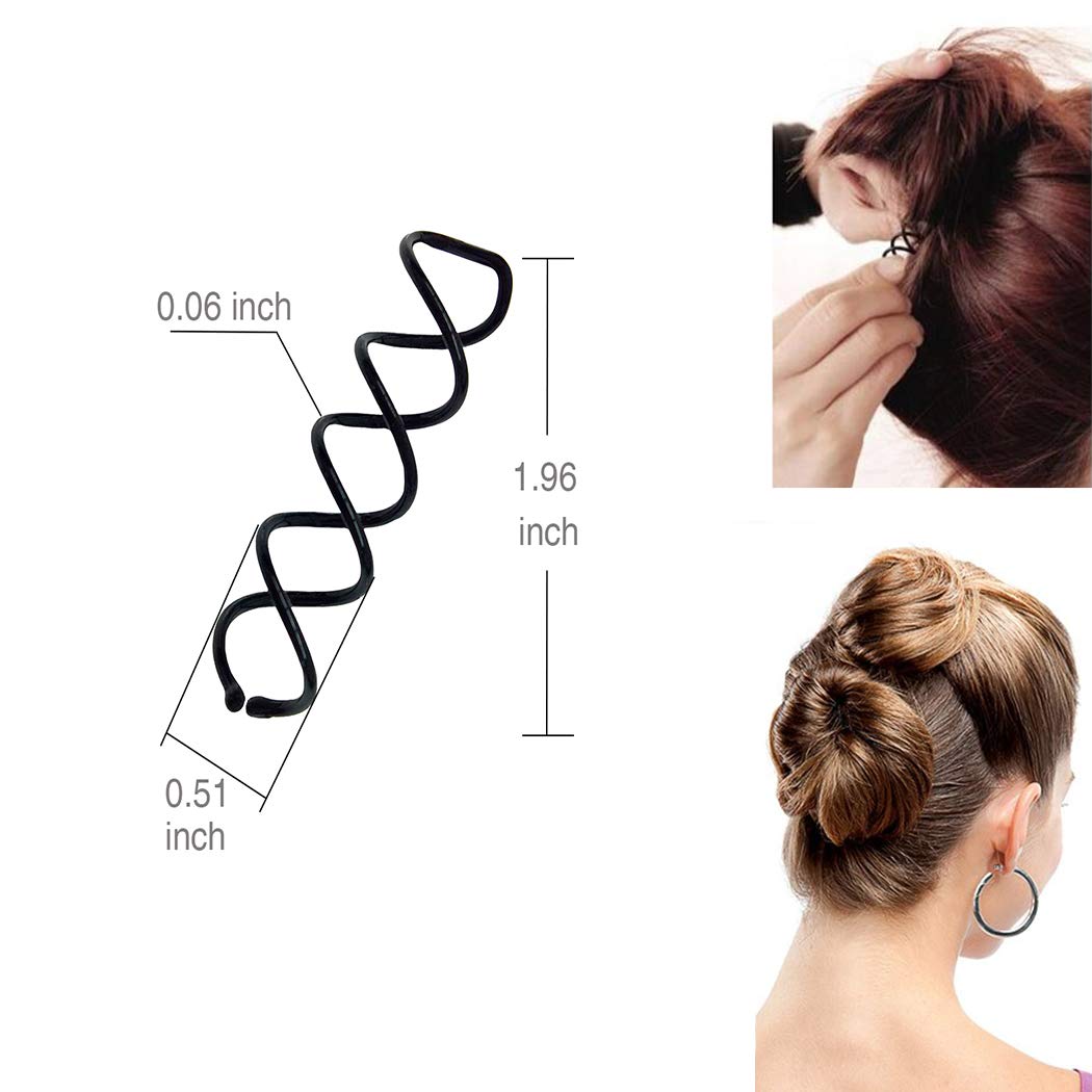 Aoyoho 50 Pack Hair Spin Pin Spiral Bobby Hair Pins Spin Pins Twist Screw Hair Pins