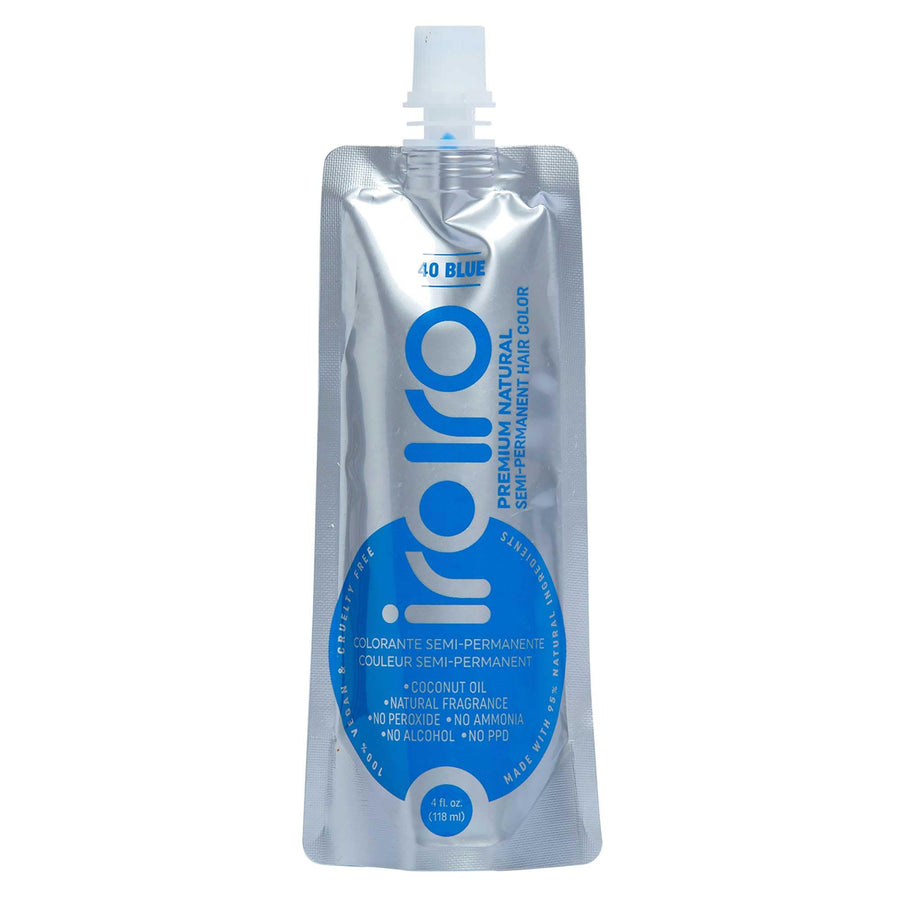 IROIRO Premium Natural Semi-Permanent Hair Color 40 Iro Blue (4oz)