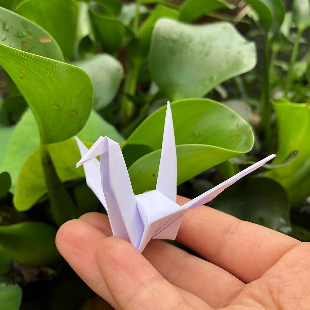 100PCS 3.94 Premade White Origami Cranes For Wedding Party Favor Table Centerpieces Decorations DIY Crane Bird Garlands Birthday Baby Shower Party Supplies