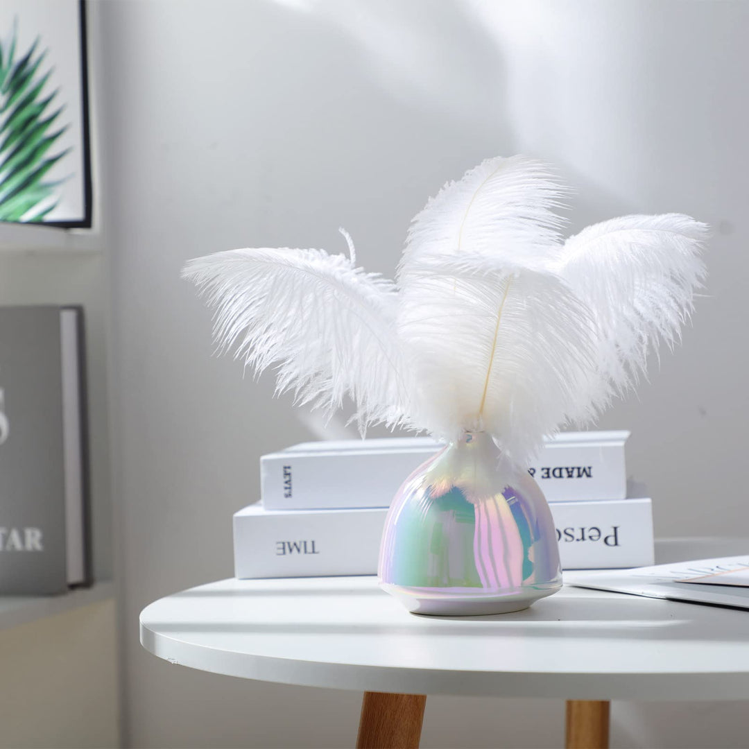 48 Pcs Natural Ostrich Feathers 10-12 Inch (25-30 cm) Large Feathers for Crafts Feather Centerpieces for Tables Feather Plume for Vases Wedding Party Tree Decorations (White)