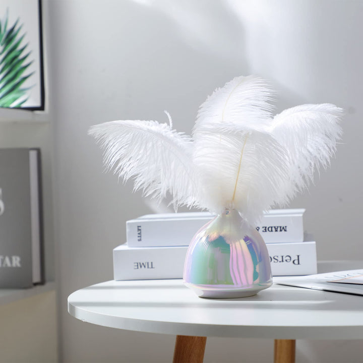 48 Pcs Natural Ostrich Feathers 10-12 Inch (25-30 cm) Large Feathers for Crafts Feather Centerpieces for Tables Feather Plume for Vases Wedding Party Tree Decorations (White)