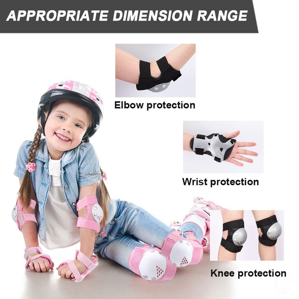Kids Protective Gear Knee Pads Elbow Pads for Kids, Toddler Knee Pads and Elbow Pads Set Wrist Guards for Roller Skate Biking, Riding, Cycling Skating Scooter