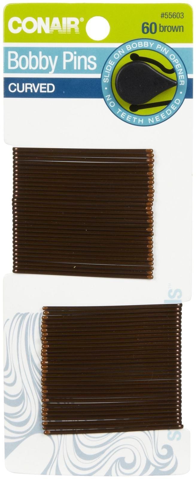 Curve Bobby Pins, Brown